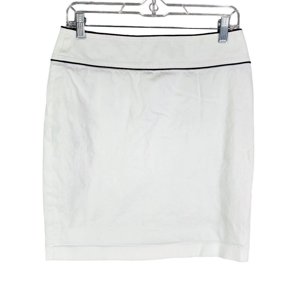 Women's White Julio Studio Petite Pencil Skirt Cotton Blend Size 6P